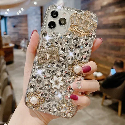 Rhinestone Case For iphone 15Pro 14Plus 13 Mini 12 11Pro. - Maison Novaire #