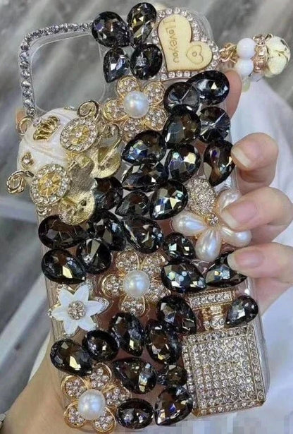 Rhinestone Love Diamond Case – For iPhone 7–17 Pro Max & Air Series - BLAKESTORE-NG