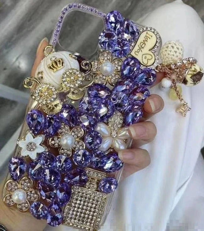 Rhinestone Love Diamond Case – For iPhone 7–17 Pro Max & Air Series - BLAKESTORE-NG