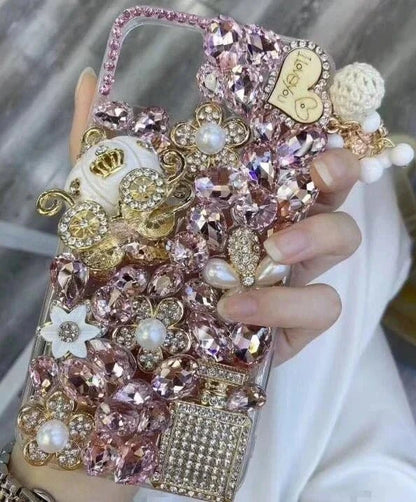 Rhinestone Love Diamond Case – For iPhone 7–17 Pro Max & Air Series - BLAKESTORE-NG