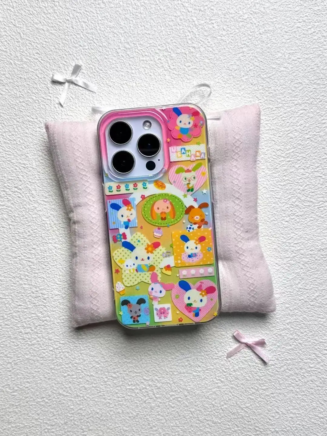 Rainbow Rabbit Dopamine Bunny Art iPhone Case | Cute Luxury MagSafe Shockproof Cover only case