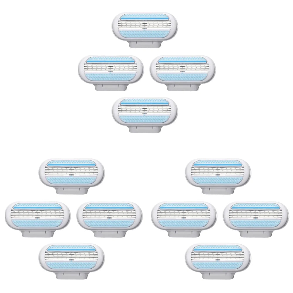 Women’s 3-Layer Safety Razor Blades – 4–40PCS Bikini & Body Hair Remover Heads (Compatible with Venus)