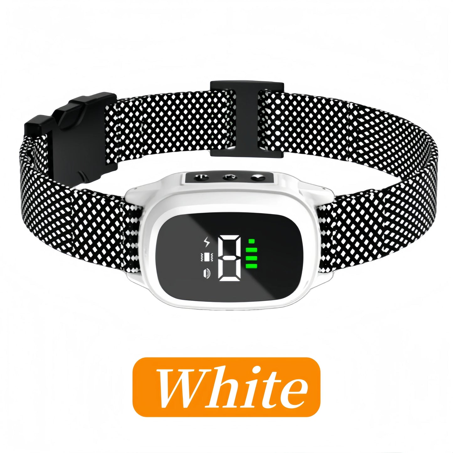 Pet Dog Anti-Barking Device | Ultrasonic Vibration Training Collar D16-NL-White
