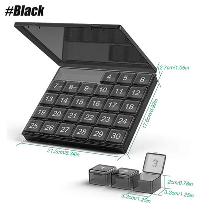 30-Day Monthly Pill Organizer Case
