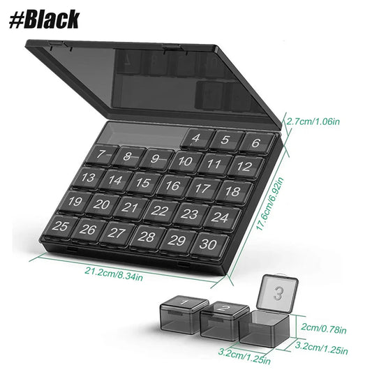 30-Day Monthly Pill Organizer Case