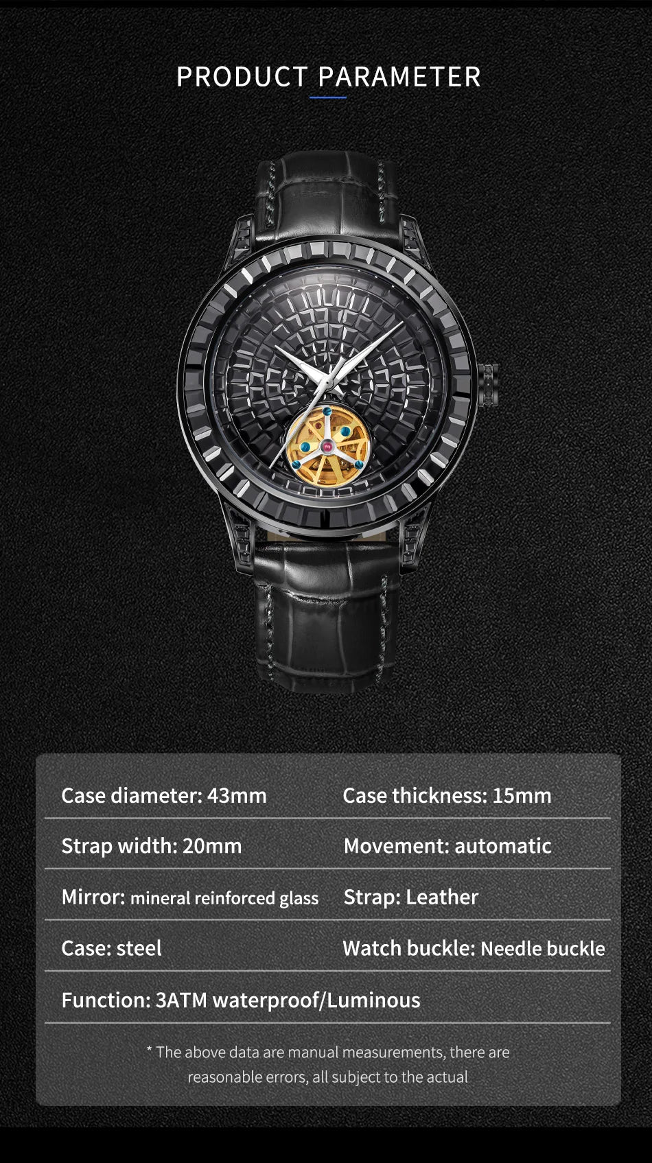 Haemmer Jacob Tourbillon Leather Watch