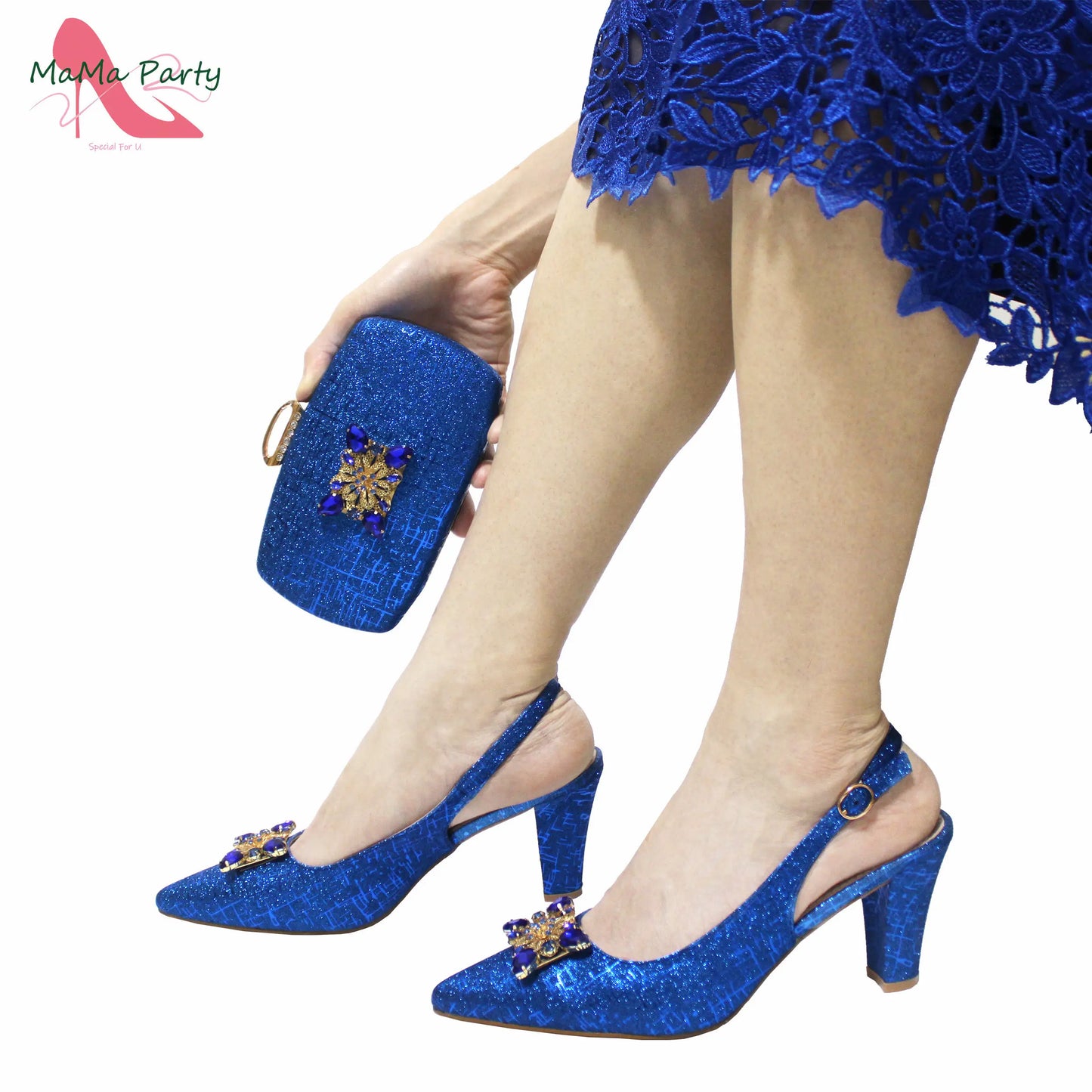 Fuchsia Crystal Italian Shoe and Bag Set