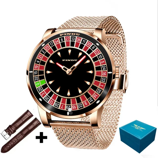 PINDU P6616 Roulette NH35 Automatic Watch | Arabic Numerals All gold