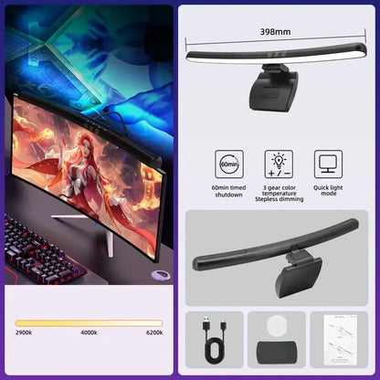 Straight/Curved Monitor Light Bar – RGB Eye Care Gaming Lamp