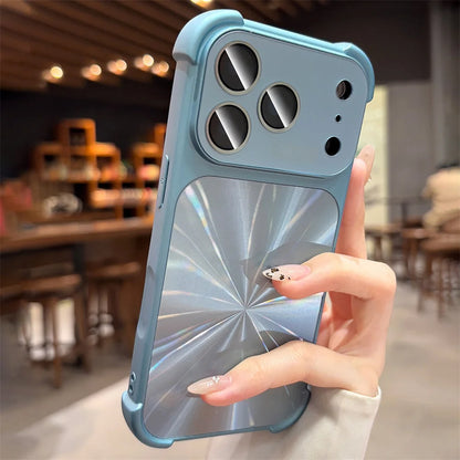 Maison Novaire Glitter Aurora Phone Case for iPhone 17 Pro | Full Lens Protection Frosted Bumper Cover Sierra Blue