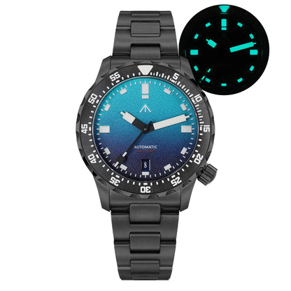 Militado ML20 Automatic Mechanical Watch | 39mm Luxury 200M Dive Watch PVD Blue Date