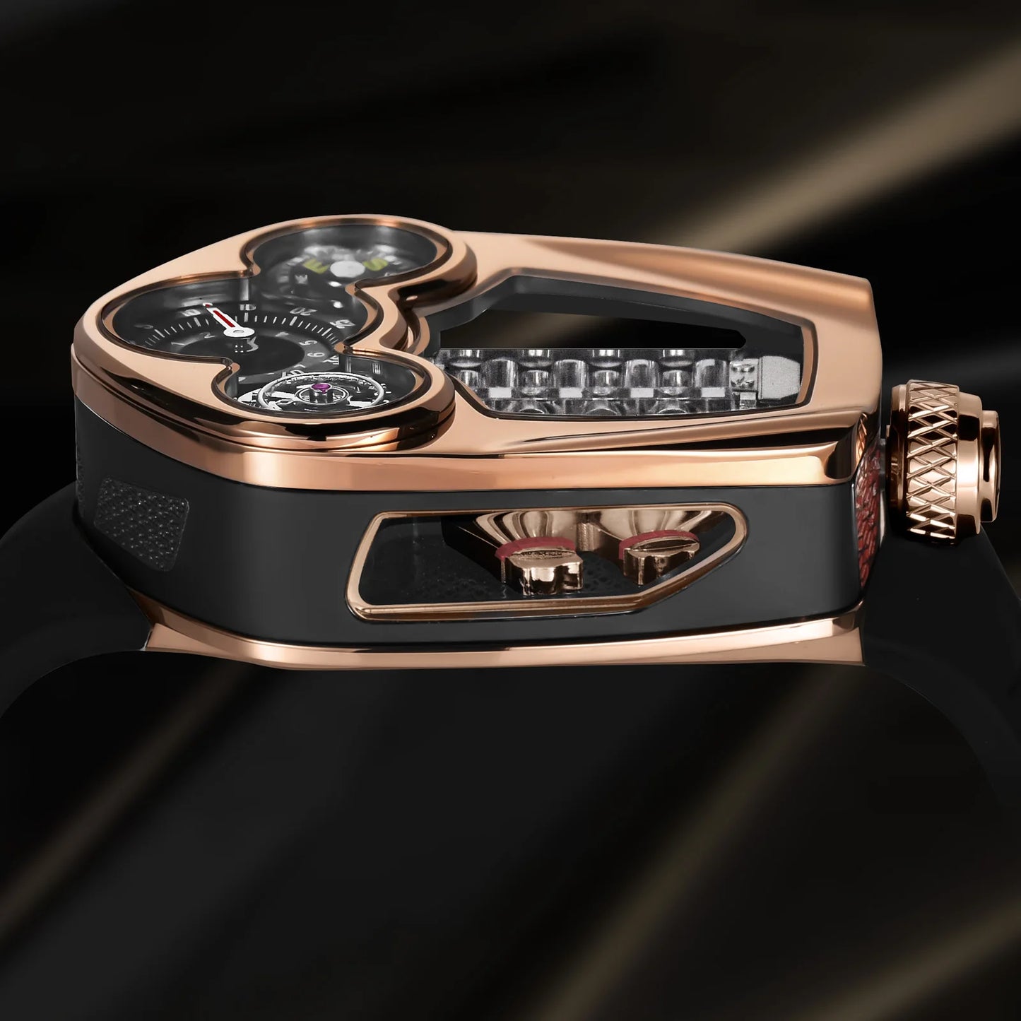PINDU Engine Series Quartz Watch for Men | Luxury Stainless Steel Compass Watch