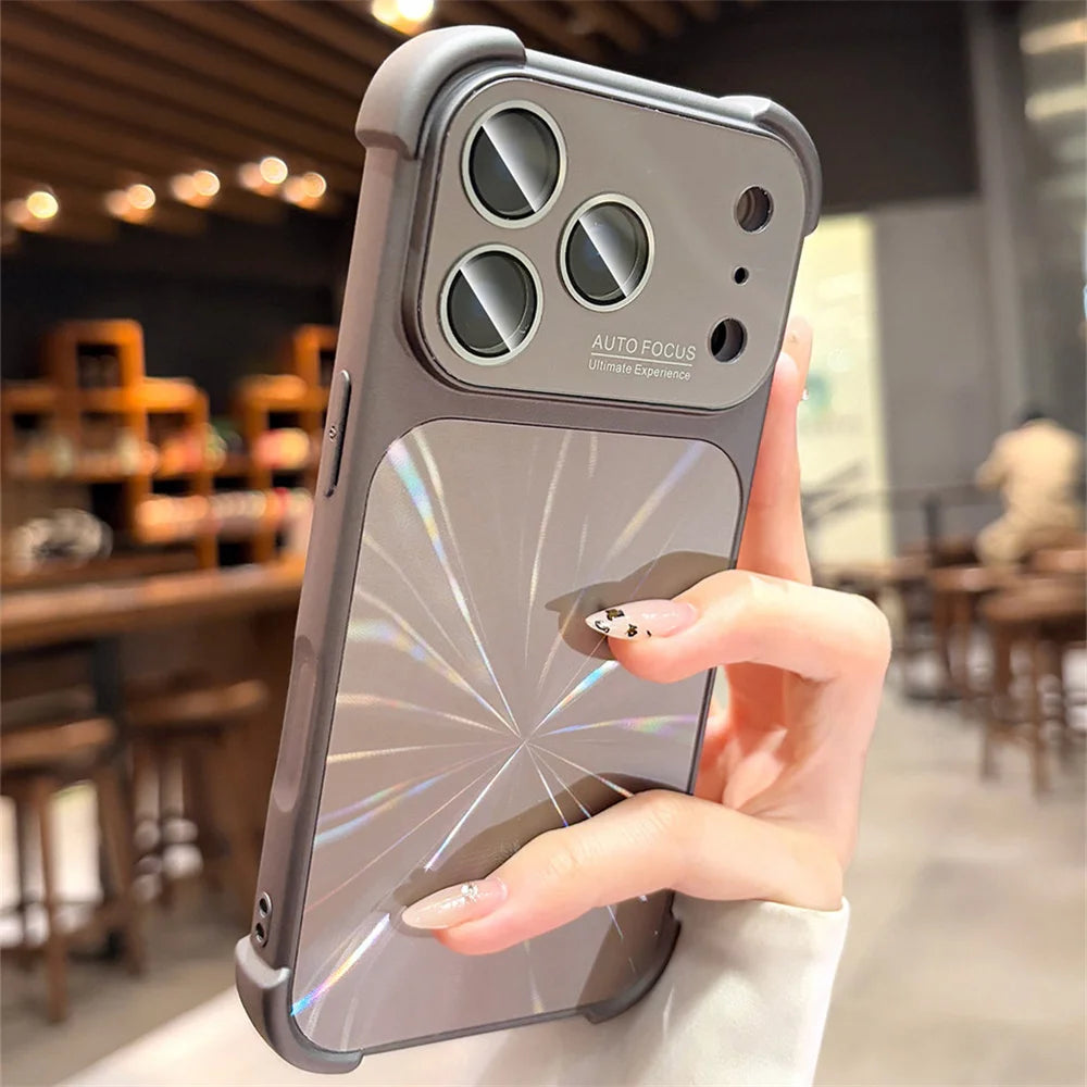 Maison Novaire Glitter Aurora Phone Case for iPhone 17 Pro | Full Lens Protection Frosted Bumper Cover Gray