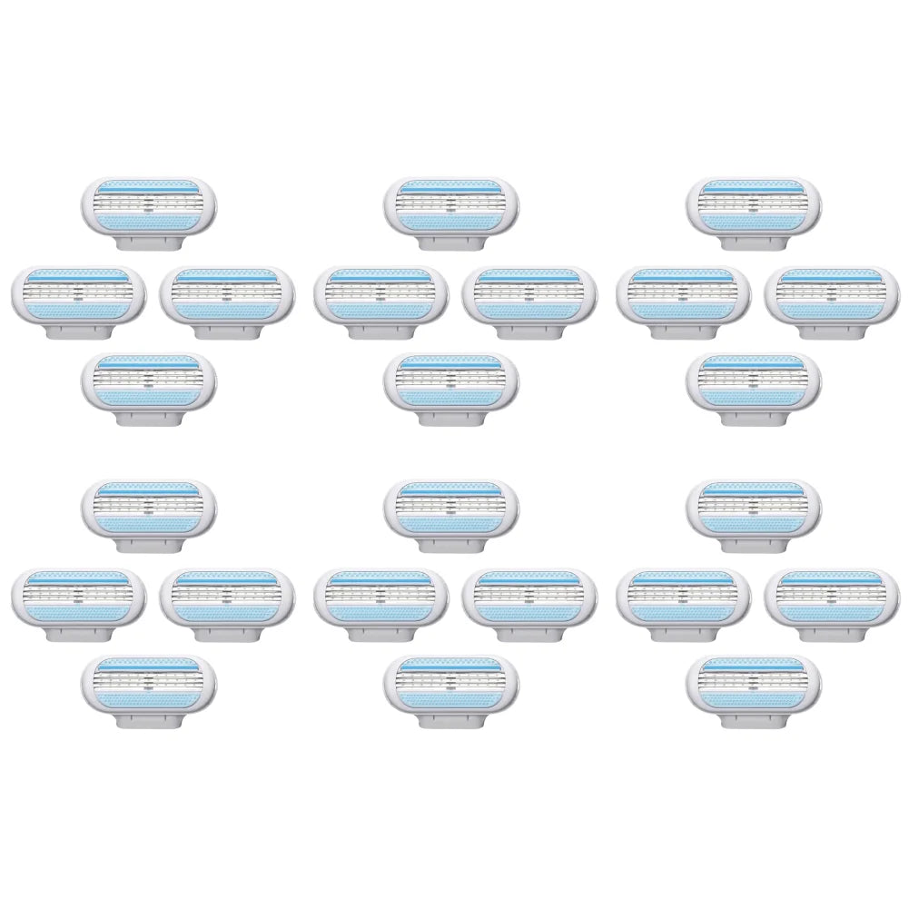 Women’s 3-Layer Safety Razor Blades – 4–40PCS Bikini & Body Hair Remover Heads (Compatible with Venus)