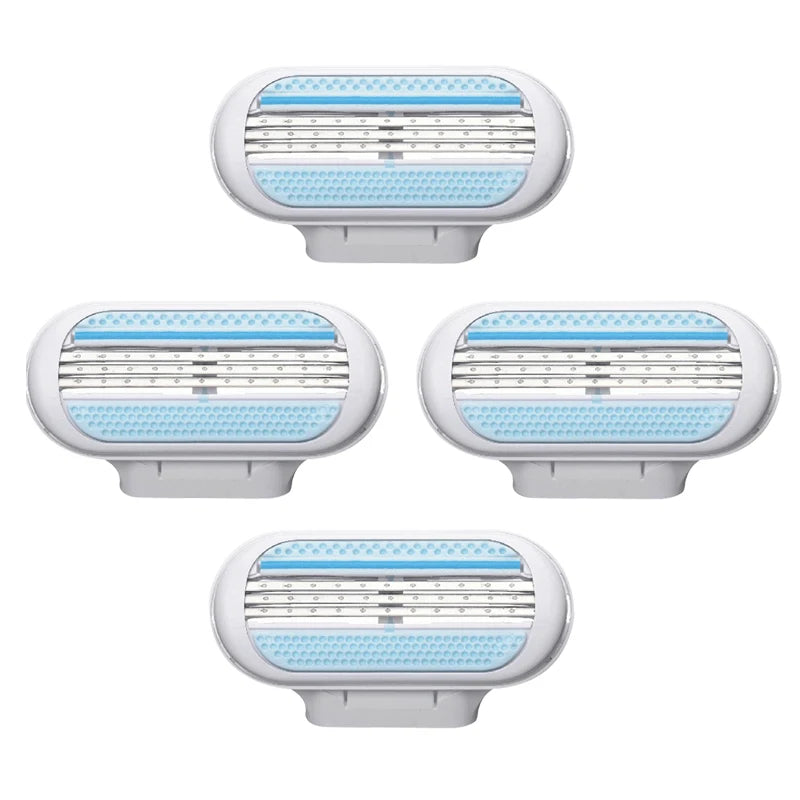 Women’s 3-Layer Safety Razor Blades – 4–40PCS Bikini & Body Hair Remover Heads (Compatible with Venus)