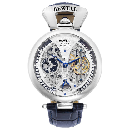 High-End Waterproof Automatic Mechanical Watch | Leather Strap and Transparent Back