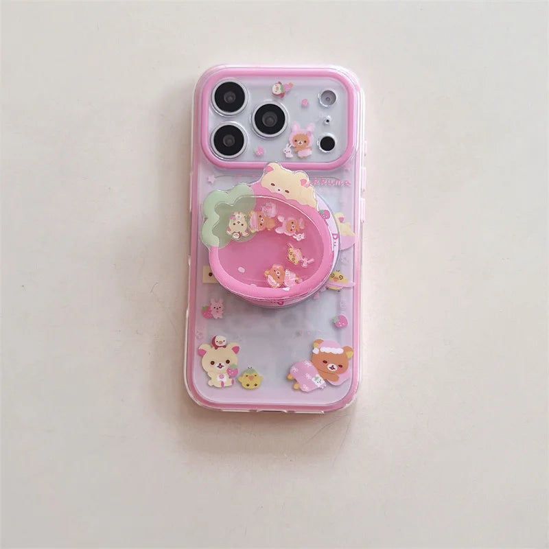 Cute Strawberry Bear Phone Case | MagSafe Shockproof Grip Stand S1454-2
