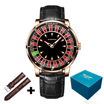 PINDU P6616 Roulette NH35 Automatic Watch | Arabic Numerals gold black