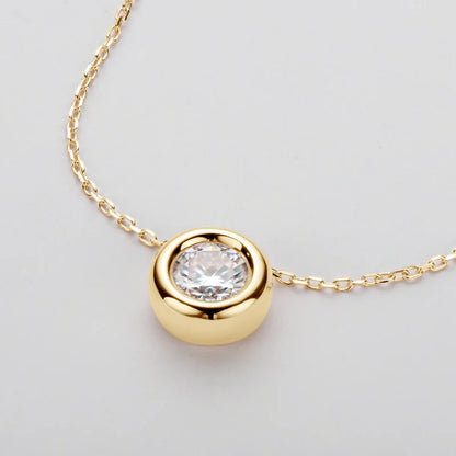 Maison Novaire 6.5mm Round Bezel Moissanite Pendant Necklace