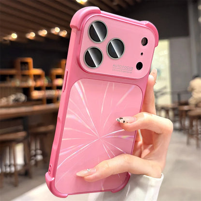 Maison Novaire Glitter Aurora Phone Case for iPhone 17 Pro | Full Lens Protection Frosted Bumper Cover Rose Pink