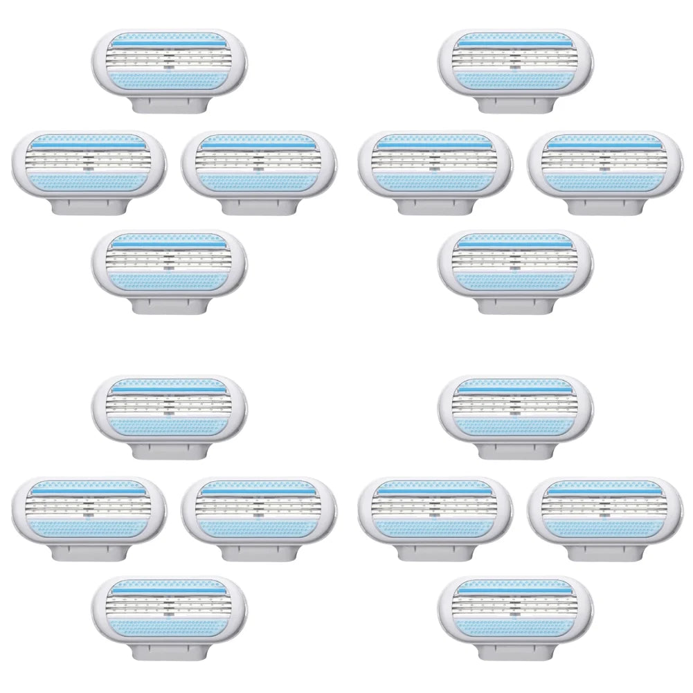 Women’s 3-Layer Safety Razor Blades – 4–40PCS Bikini & Body Hair Remover Heads (Compatible with Venus)
