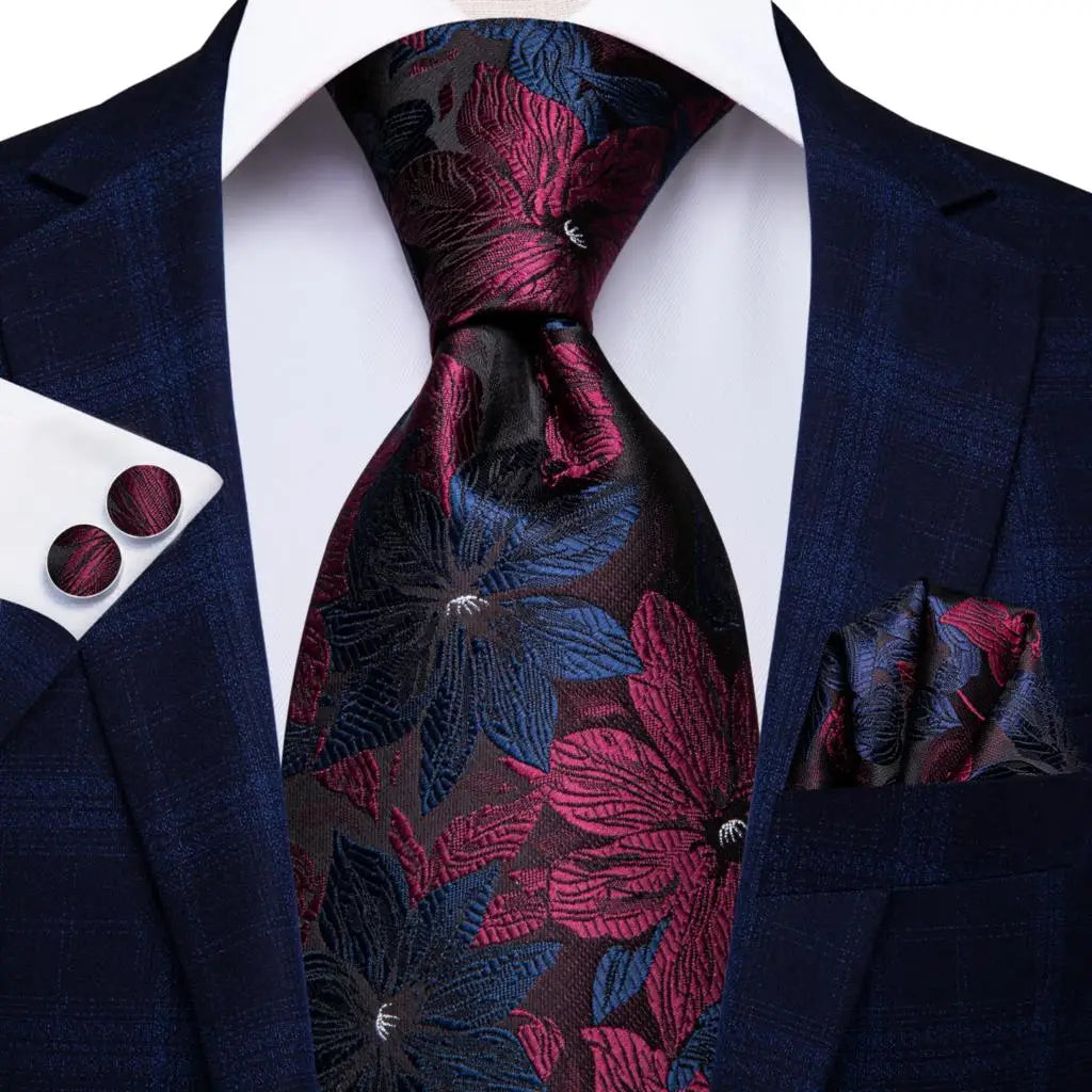Hi-Tie Black Paisley Silk Tie 8.5cm | 100% Silk Men’s Formal Luxury Necktie for Wedding Business Party