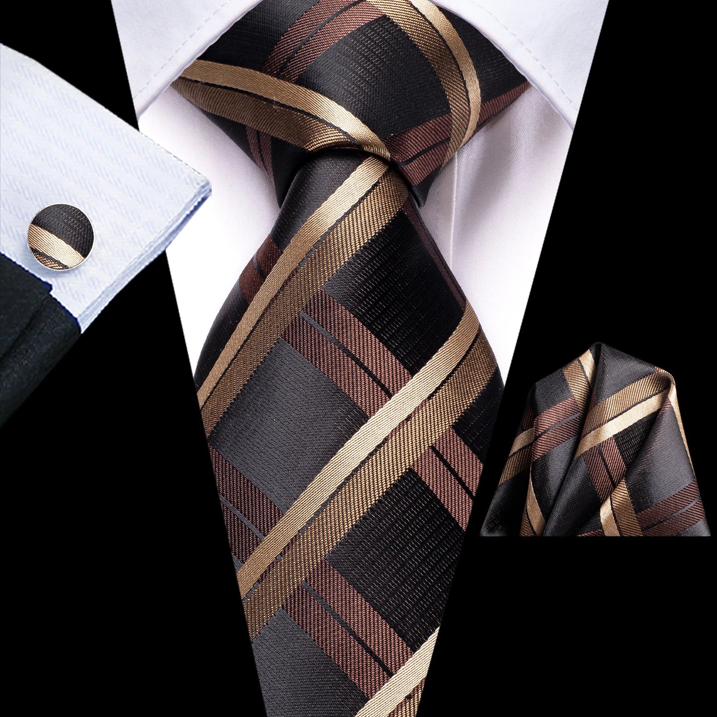 Hi-Tie Black Paisley Silk Tie 8.5cm | 100% Silk Men’s Formal Luxury Necktie for Wedding Business Party
