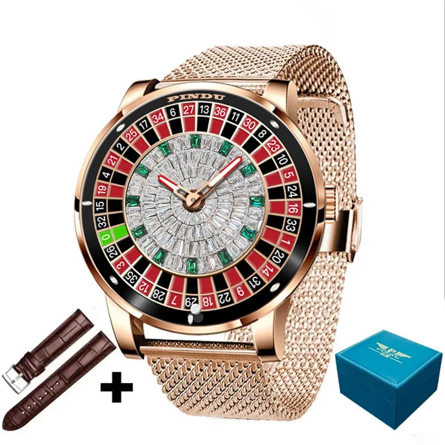 PINDU P6616 Roulette NH35 Automatic Watch | Arabic Numerals All gold 1