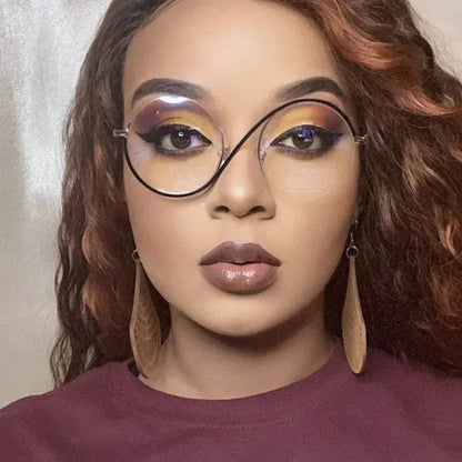 Semi-Rimless S Shape Glasses . - BLAKESTORE-NG