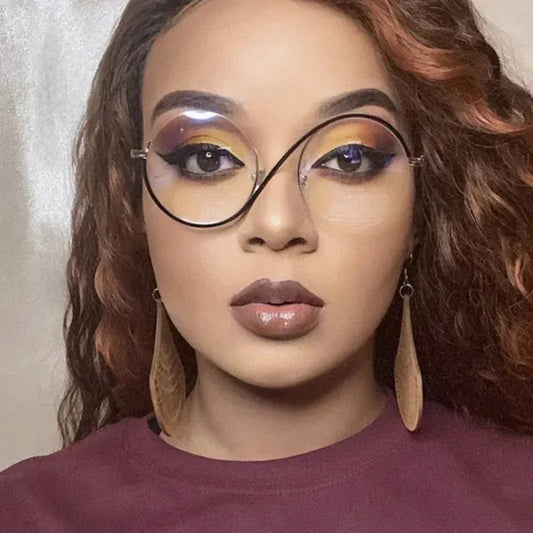 Semi-Rimless S Shape Glasses . - BLAKESTORE-NG