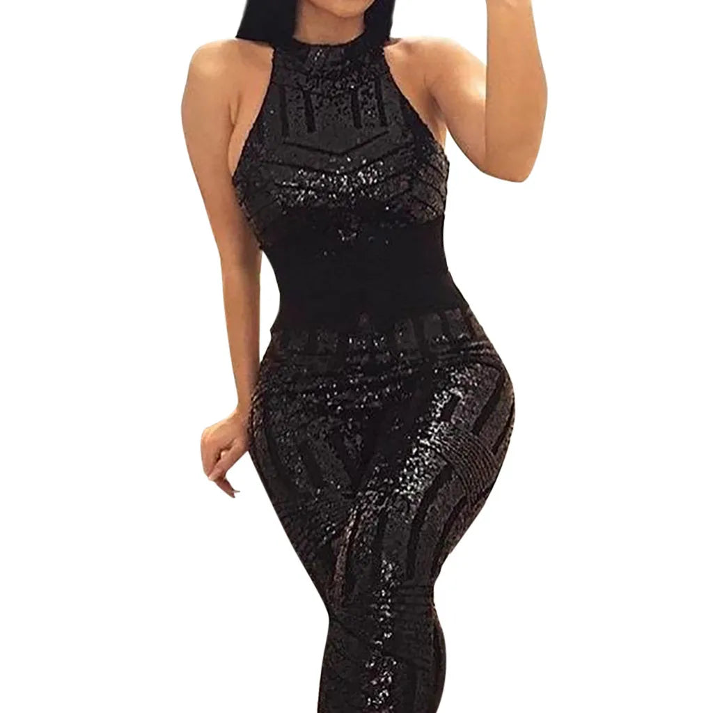 Sequin Off Shoulder O-neck Jumpsuit. - Maison Novaire