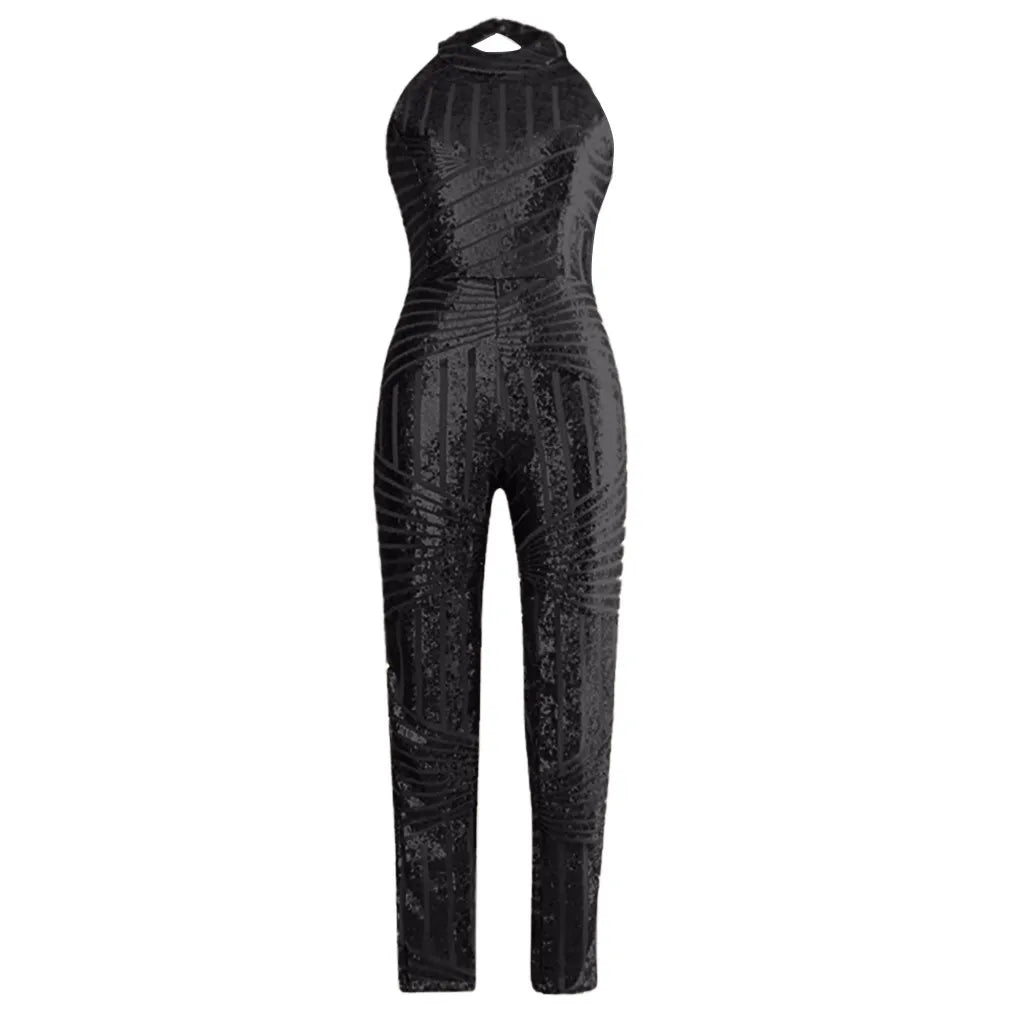 Sequin Off Shoulder O-neck Jumpsuit. - Maison Novaire