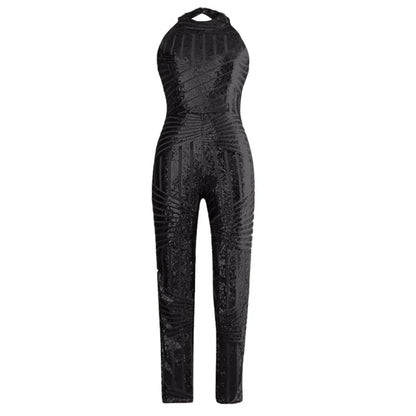 Sequin Off Shoulder O-neck Jumpsuit. - Maison Novaire