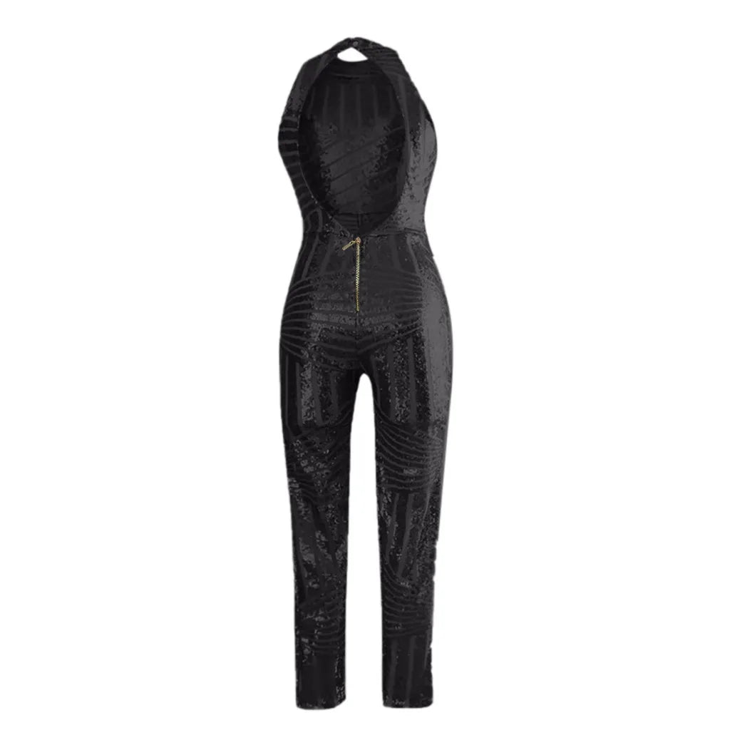 Sequin Off Shoulder O-neck Jumpsuit. - Maison Novaire