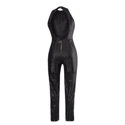Sequin Off Shoulder O-neck Jumpsuit. - Maison Novaire