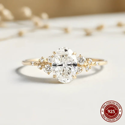 Oval Moissanite Halo Eternity Ring