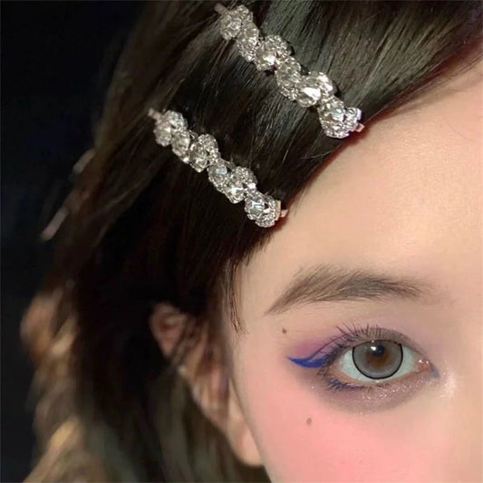 Shiny Rhinestone Barrettes – Luxury Silver Hair Clips - BLAKESTORE-NG