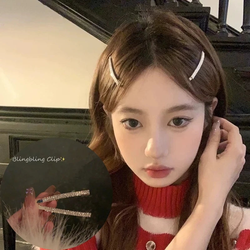 Shiny Rhinestone Barrettes – Luxury Silver Hair Clips - BLAKESTORE-NG