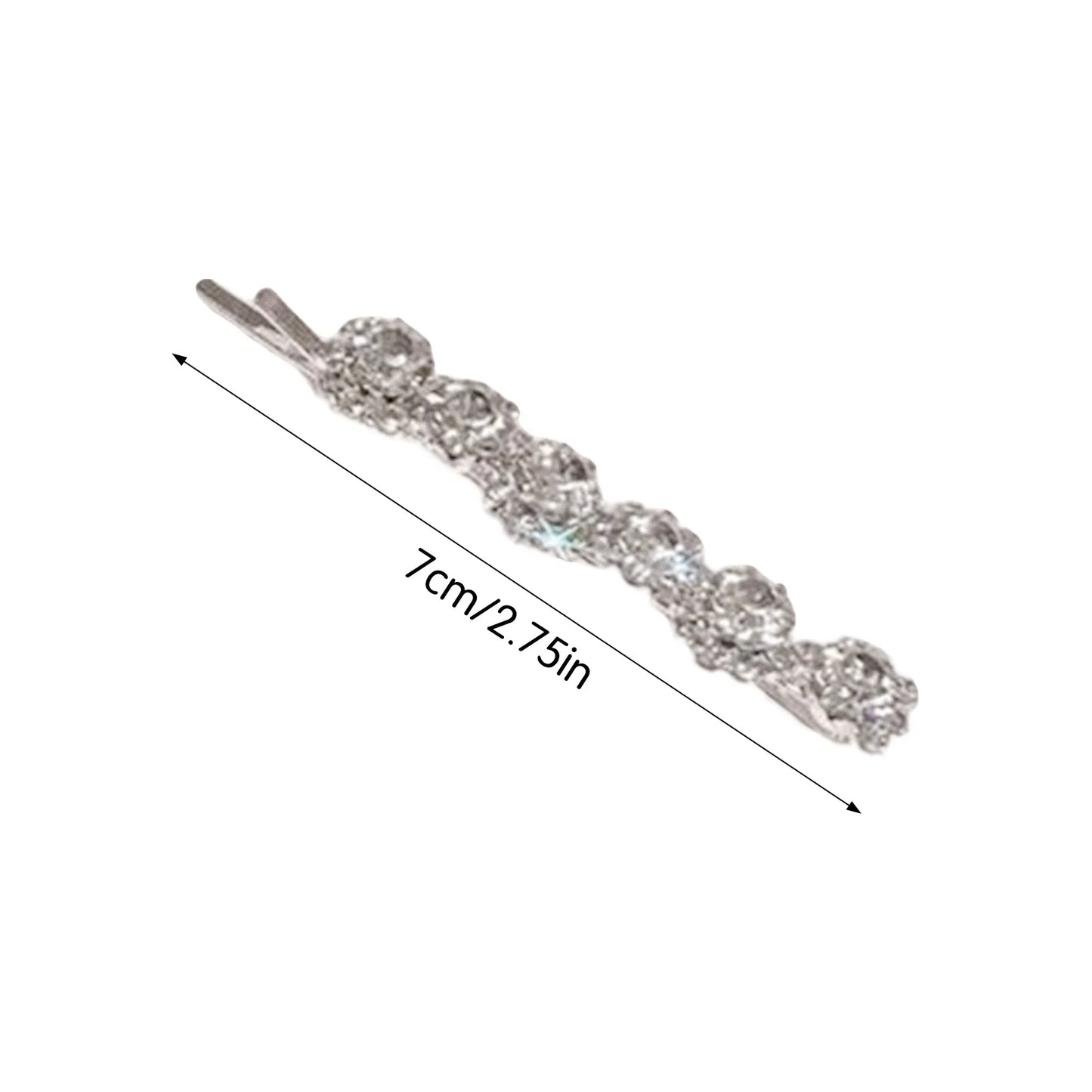 Shiny Rhinestone Barrettes – Luxury Silver Hair Clips - BLAKESTORE-NG