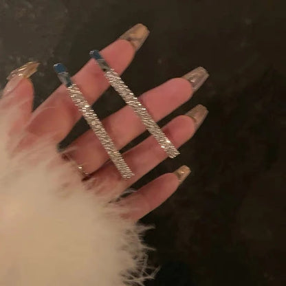 Shiny Rhinestone Barrettes – Luxury Silver Hair Clips - BLAKESTORE-NG