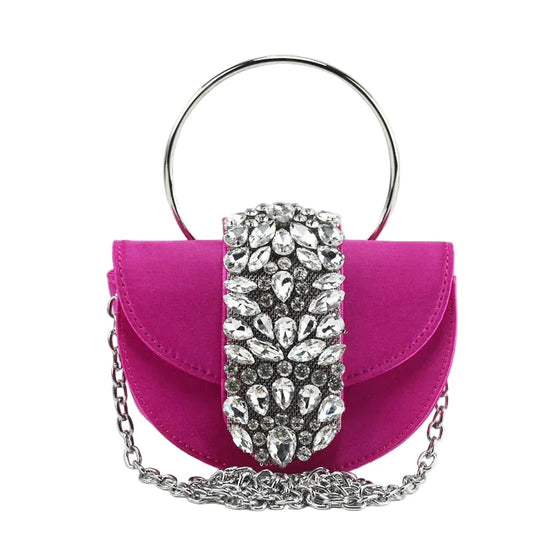 Shiny Rhinestone Clutch Purse. - Maison Novaire