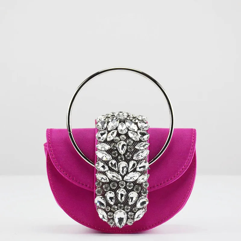 Shiny Rhinestone Clutch Purse. - Maison Novaire
