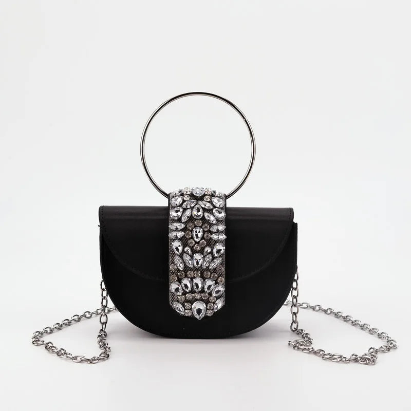 Shiny Rhinestone Clutch Purse. - Maison Novaire