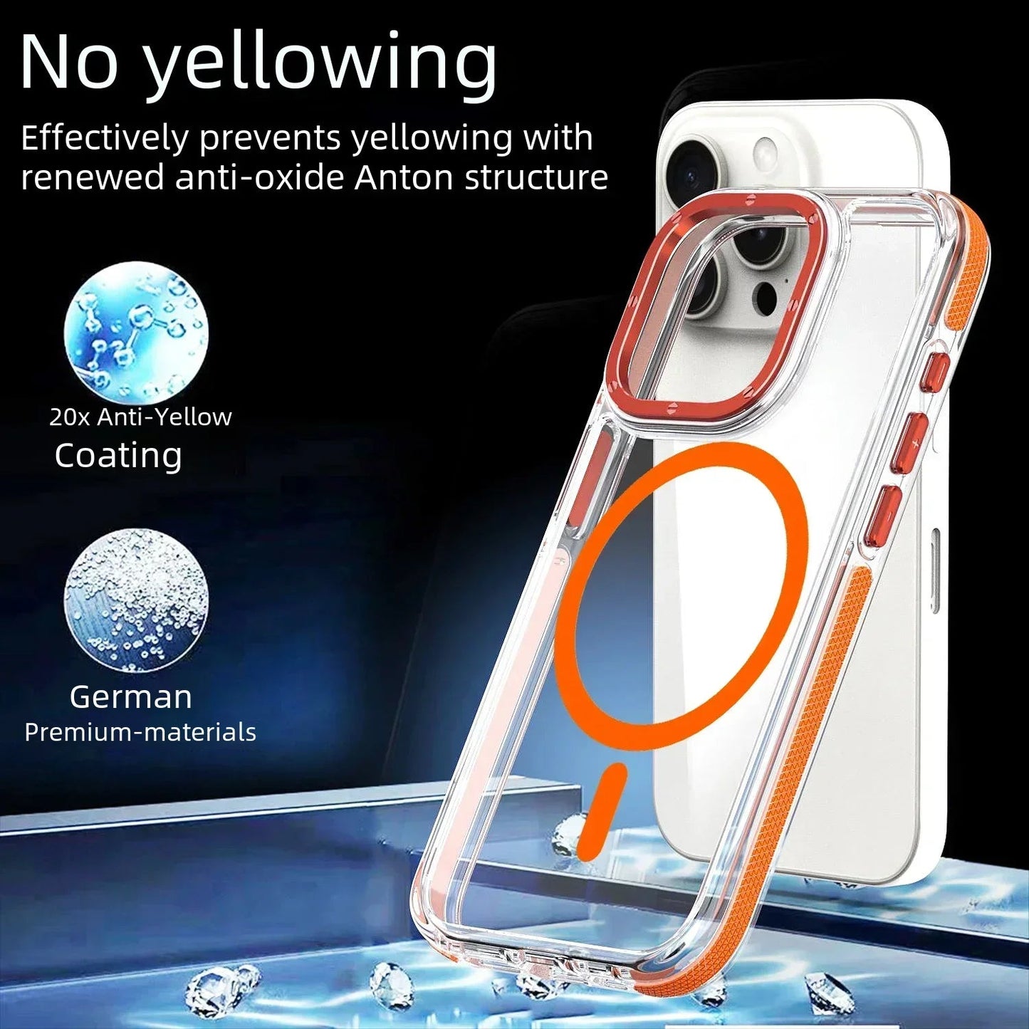 Shockproof wireless  Magsafe Clear Case For iPhone 17. - Maison Novaire #