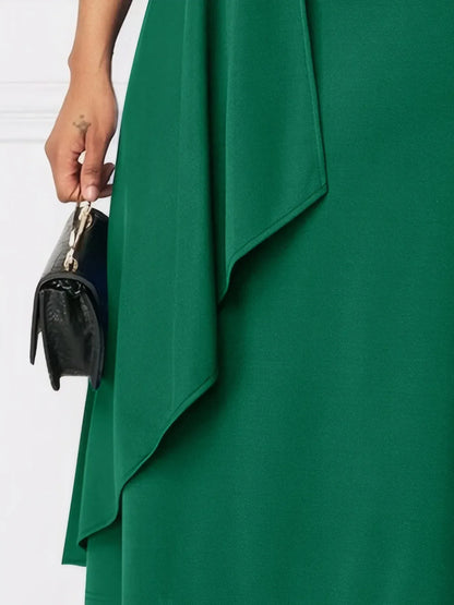 Short Sleeve Midi Wrap Dress with Belt. - BLAKESTORE-NG