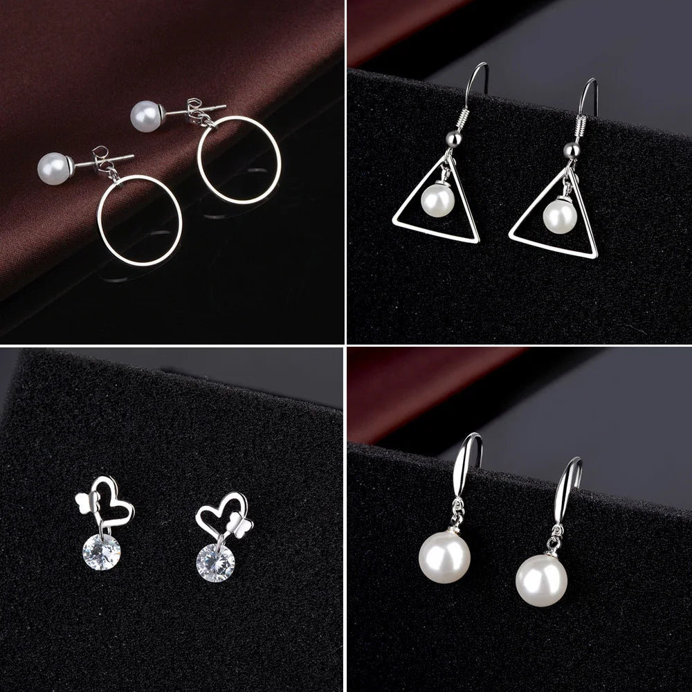 Silver Stud Earrings 925 For Women - BLAKESTORE-NG