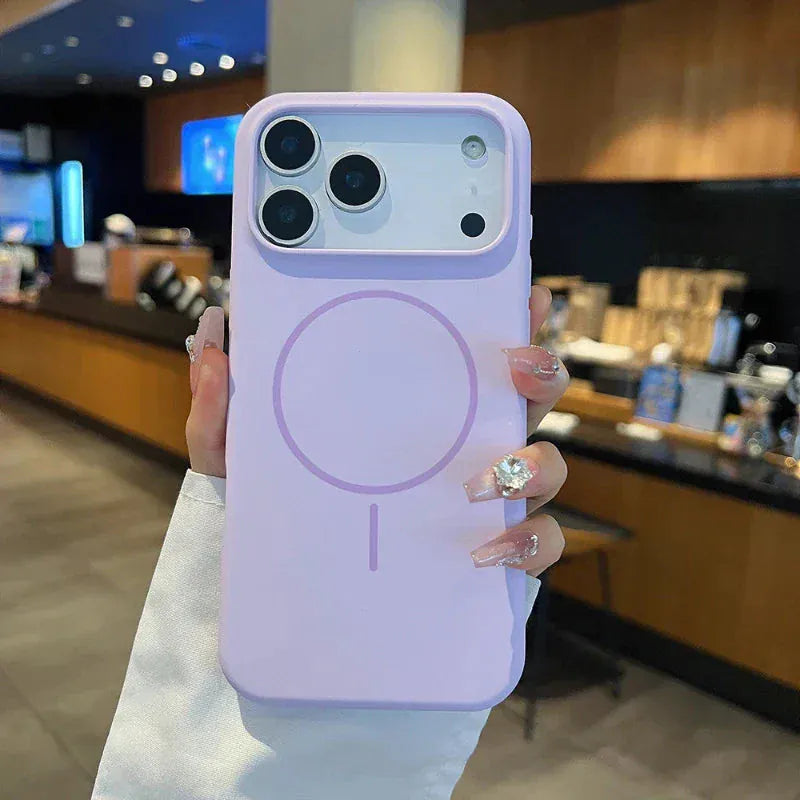 Solid Color Liquid Silicone Magsafe Wireless Charge Cover. - BLAKESTORE-NG