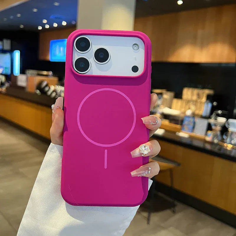 Solid Color Liquid Silicone Magsafe Wireless Charge Cover. - BLAKESTORE-NG