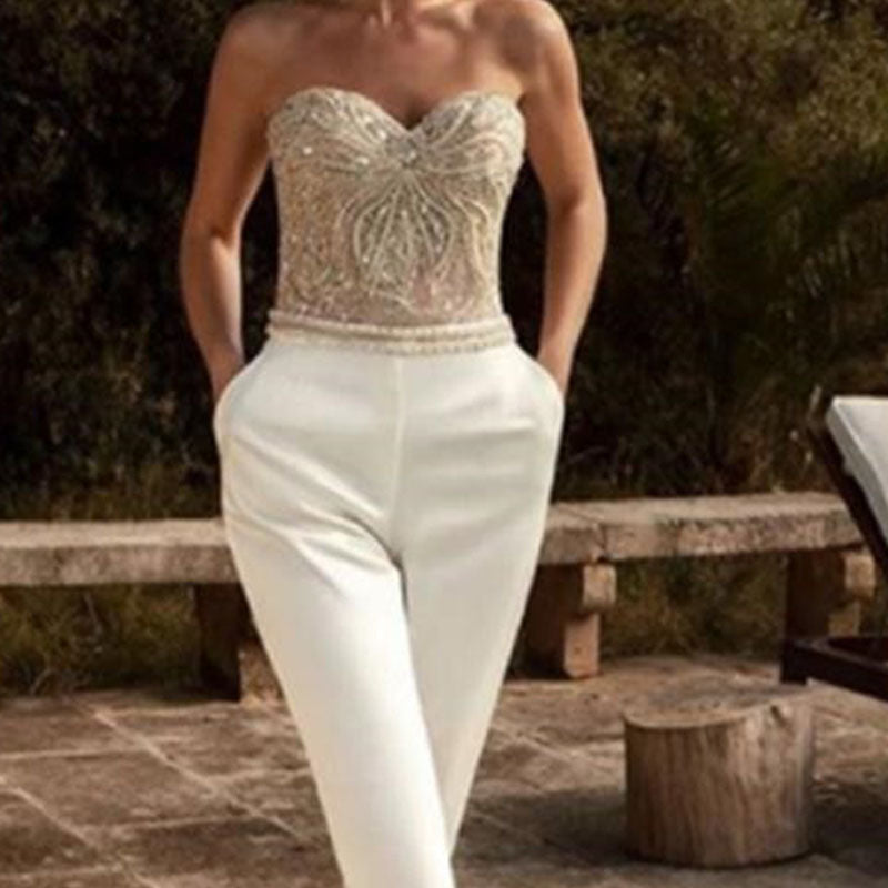 Strapless Sleeveless Jumpsuit - Maison Novaire