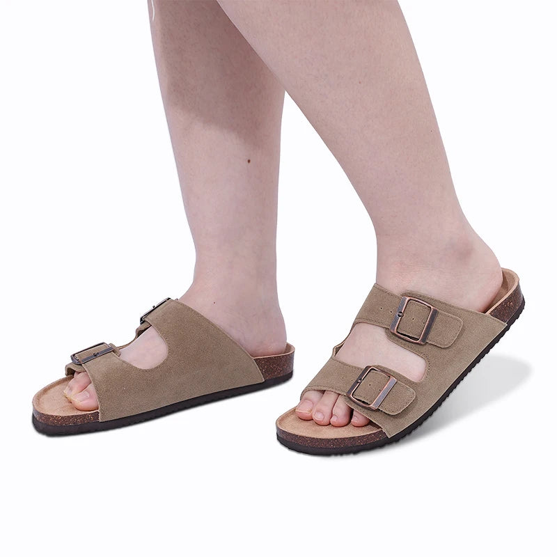 Suede Cork Mules - Maison Novaire #